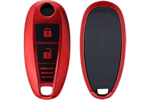 kwmobile Key Cover Compatible with Suzuki Sport 2 Button Car Key Keyless Go - Soft TPU Car Fob Protector Case - Red High Gloss