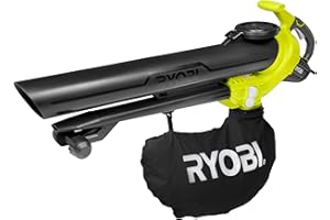 RYOBI Aspirateur Souffleur Broyeur Filaire RBV3000CESV – Moteur 3000W, Vitesse Air 375 km/h, Sac 45L, Broyage 16:1 – Nettoyage Feuilles Efficace et Puissant