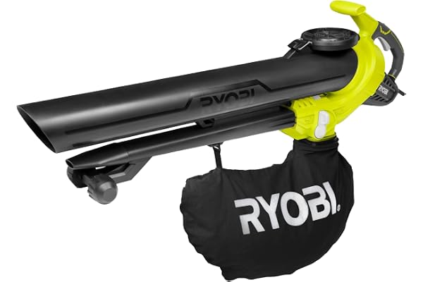 RYOBI - Aspirateur Souffleur Broyeur Filaire RBV3000CESV – Moteur 3000W, Vitesse Air 375 km/h, Sac 45L, Broyage 16:1 – Nettoyage Feuilles Efficace et Puissant
