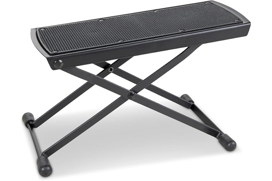 GEWA reposapiés FX, banquito para guitarra, negro, ajustable
