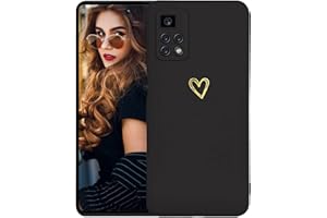 Kaywzo Funda para Xiaomi Redmi 10,Carcasa de Suave Silicona con Patrón del Corazón,Diseño Minimalista,Ultradelgado Lindo Mujeres Phone Case Cover,Negro