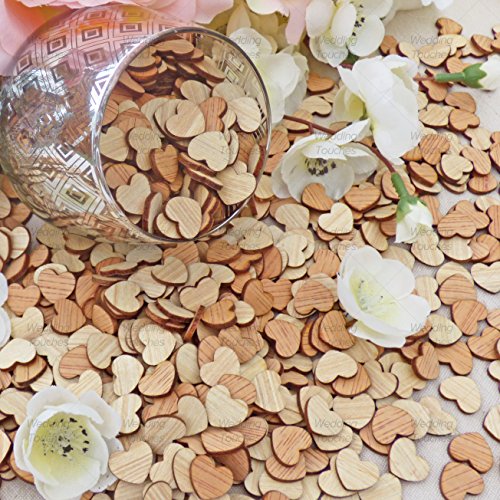 15 mm Love Hearts uni Holz Shabby Chic Craft Scrapbook Vintage Konfetti Herzen, holz, beige, 15 mm