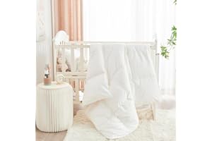 DECASATEXTIL Edredón para bebé 100 x 130 cm, cuna 60 x 120 cm, blanco 400 GSM, certificado ÖkoTEX, suave y transpirable