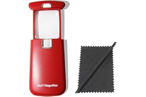 EasY Magnifier Kieszonkowe szkło powiększające 3 x z jasnym światłem LED; małe podświetlane okulary powiększające; lupa do czytania; pomoc w zwyrodnieniu plamki żółtej prezent dla osób niedowidzących