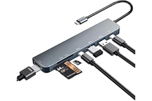 LUONANAVA 7 in1 USB C HUB, Type C to HDMI Adapter with 4K HDMI, 100W PD, USB 3.0/2.0, Type C Port, SD & TF Cards, USB C HUB Multiport Adapter for MacBook Air/Pro, iPad Pro, Dell XPS, HP, Samsung, Surface, etc