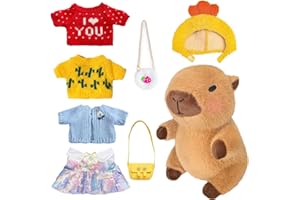 Dhqkqg Peluche Capybara, 23cm Animales De Peluche Capybara, Juguete De Peluches Capybare, Linda MuñEca Capibara De Pelucha con Aguacate, Capibara Juguete De Pelucha Capybare con Trajes
