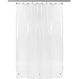 Barossa Design 54 inch Wide Stall Shower Curtain,PEVA - Waterproof, Mold & Mildew Resistant, Eco-Friendly, Non-Toxic, Odorless, PVC Free, Metal Grommets (Clear)