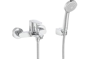 Roca A5A014FC00 Mezclador Baño-Ducha Victoria Plus, ducha de mano, flexible de 1,70 m. y soporte de ducha articulado, Cromado
