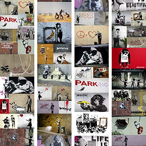 murando Papel Pintado PURO 10m Fotomurales tejido no tejido rollo Decoración de Pared decorativos Murales XXL moderna de Diseno Fotográfico Banksy f-A-0237-j-b