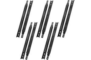 NECILO Black 450mm Residential Drawer Runner, 45kg Load Capacity Full Extension Ball Bearing, Replacement Slides for Kitchen, Home, Office Drawers, Side Mount, 5 Pairs(10 Packs)