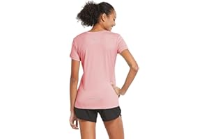 BALEAF Damska koszulka sportowa z krótkim rękawem, do biegania, z krótkim rękawem, lekka, szybkoschnąca, trening, joga