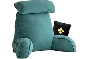 CCTSA Ergonomisches Bett Kissen Rückenkissen,Extragroßes Lesekissen mit Armlehnen und Abnehmbarem Nacken,Lesekissen für Bett und Sofa,Bettruhekissen zum Spielen,Lesen,Fernsehen,75cm x 40cm x 58cm