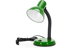 ‎AIGOSTAR Aigostar Vintage Schreibtischlampe， Retro Tischlampe mit Stecker， ohne Glühbirne， kompatibel mit LED-Glühbirnen Modell E27， verstellbare Lampensäule， Grün