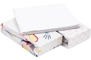 FlyIdeas Lot de 3 Draps-Housses Cododo 50x90 cm en Coton 100% - 2 Draps-Housses Élastiqués + 1 Protège-Matelas Imperméable - Compatibles avec Berceaux Cododo et Matelas 90x55 40x90 cm