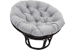 Yokbeer Large Round Papasan Chair Cushion, Thick Outdoor Rocking Chair Cushion, Rattan Hanging Basket Cushion, Egg Nest Replacement Pad (Color : Gray 2, Size : 70 * 70cm)