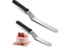 JJUNW 2 sztuki kątowych szpachelków do glazury, ze stali nierdzewnej, 2 rozmiary, do tortów, odlewnictwa cukrowego, dekoracji ciast i wypieków (27 cm + 35 cm)
