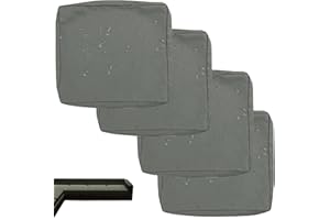 uyeoco 1/2/4pcs Funda De Cojín De Asiento De Sofá, Funda De Cojín Impermeable con Cremallera para Exterior e Interior, para Sillas, Sofás en Patios y Jardines(Gray,60x60x10cm(4pc))