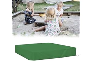 HAOMEEDUO Couverture de Bac à Sable 125 * 125CM Housse Bac à Sable avec Cordon de Serrage Couvre Bac à Sable en Tissu Oxford Bâche de Protection pour Bac à Sable Étanche pour Piscine Jardin, Vert