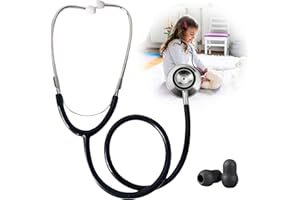 Svitzoot Spielzeug Stethoskop Kinder aus Aluminium Abhörgerät für die Auskultation von Herz Lunge 1 Stück Schwarz