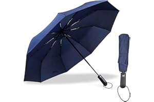Gifmore Windproof Travel Umbrella, Compact Folding Umbrellas, Classic Auto Open Close Lightweight Umbrella - 9 Ribs Portable Umbrella for Men and Women