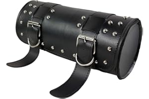 LIOOBO Motorrad Werkzeugtasche wasserdichte Motorradtasche Pu mit Riemen für Die Motorradaufbewahrung Hängende Tasche (Schwarz)