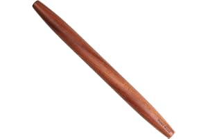 Muso Wood Mattarello per cottura in legno antiaderente, 40 cm, mattarello affusolato per fondente, pasticceria, pizza, biscotti, crosta di torta (rullo in legno di apele)