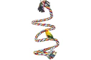 YUNMOXIAO Cotton Colorful Bird Parrot Perch - Standing Rope Swing Toys, 100CM (39 Inch) for Parrot/Parakeet/Cockatiel