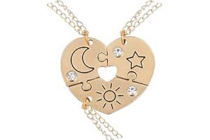 QEQSHQO 3pcs Collar BFF collar de amistad para la mejor niña regalo de cumpleaños collar con colgante regalo