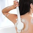 Kimee Bath Body Brush Back Scrubber with Soft Bristles Massaging Long Handle Bathing, Spa Body Massage, Exfoliation Improve Skin's Health and Beauty, White