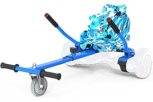 MEGA MOTION Hoverboard Kart, Hoverboard with Seat Fits All 6.5"-10" Self-Balancing Twin Ride Scooters, Adjustable Scooter Karting Stand Suitable for Adults and Kids