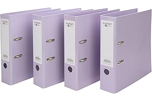 PLASTOREG Eastlight A4 Pastel Premium Lever Arch File Purple, Pack of 4