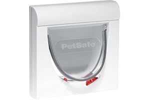 PetSafe - Chatière Magnétique pour Chat Classique Staywell - Verrouillage à 4 Positions avec Tunnel d'extension Fixe, Résistante et Facile à Installer - Blanc, Taille Unique