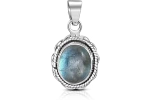 Unique Gems Pendentif pour la femme Art Nouveau Labradorite 8 ct Argent 925 Qualité par bijoutier
