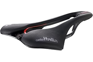 Selle Italia SLR Boost Kit Carbonio Superflow - Siodełko do Roweru Szosowego, Ramą z Włókna Węglowego, Lekki i Wytrzymały - Rozmiar L3, Czarny/Czerwony