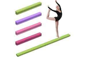 mytueetp Ginnastica Trave fluttuante Verde, 2,1 m/220 lbs, Finta Pelle Scamosciata, Pieghevole, Ginnastica, Allenamento, Equilibrio, per casa, Palestra, Allenamento, Sport