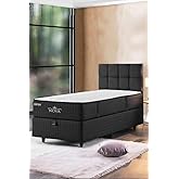 Nova Yatak 90x190 Tek Kişilik - 25 cm Paket Yaylı Ortopedik, Orta Sert, Antrasit, Pamuklu Kumaş