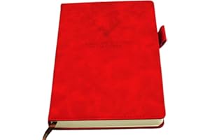 EARNING POWER Carnet de Notes Classique Papier à Rayures - Journal Couverture Rigide, 8,3 "× 5,7", 360 pages,Parfait pour le bureau Accueil École Rédaction professionnelle et prise de notes(A5,Rouge)