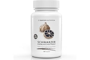‎BAFOXX NUTRITION BAFOXX Nutrition® Schwarzer Knoblauch Kapseln hochdosiert - 7000 mg pro TD - Naturprodukt mit Knoblauchextrakt 10:1 - geruchlos, vegan und ohne Zusatzstoffe - 180 Stück - deutsche Markenqualität