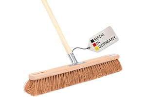 ‎BAWITEC BawiTec Industriebesen Kehrbesen 100cm Breit, mit stabilem Stiel Holzstiel 140cm Lang, Kokosborsten, Kokosbesen, Besen Saalbesen, Metall-Stielhalter, für Innenbereich Außenbereich (100 cm x 140 cm)