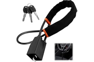 SUNJULY Steering Wheel Lock,Car Steering Wheel Locks,Heavy Duty Universal Steering Locks High Visibility Car Lock Anti-Theft Device,Car Lock Steering Wheel with 3 Keys,Steering Locks for My Car (Black)