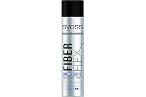 ‎SYOSS Syoss Haarspray Fiber Flex Haltegrad 4 (400 ml), extra starkes Haarspray für flexibles Volumen und ein natürliches Haargefühl, Styling Spray verleiht 48 h flexiblen Halt