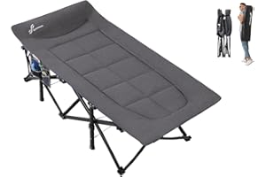 Sportneer Lettino da Campeggio per Adulti, Lettino con Cuscino carico Massimo 204,1 kg, Lettino Pieghevole da Campeggio con Imbottitura per Tenda da Campeggio, Ufficio, Viaggi all'aperto