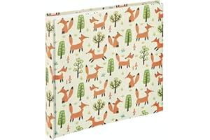 Hama Fotoalbum zum Einkleben von Kinderfotos (Fotoalbum zum Selbstgestalten DIY 100 Seiten für 400 Fotos Format 10x15, Fotobuch mit Pergamin Trennblättern, buntes Kinderfotobuch 30x30 cm, Motiv Fuchs)