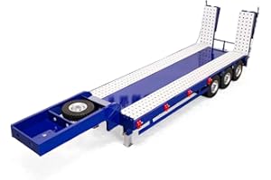 TOUCAN RC HOBBY 1/14 Rimorchio in metallo 3 assi 2-Sezione Elettrico Tailboard per RC Trattore Camion Auto