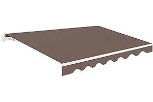 SMARTSUN Toldo Retráctil Exterior 250x200cm Topo Poliéster – Lona Protección Solar UV - Estructura de Aluminio – Inclinación Regulable – Manivela Incluida – Manual Enrollable Terraza Jardín