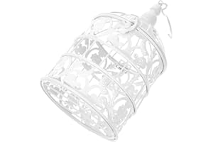 HOMSFOU Iron Birdcage Ornament, Metal Flowers Outdoor Decor Decorative Centerpiece Bird Cage Ornament Photo Props for Weddings, Parties, Banquets, and Home Decor