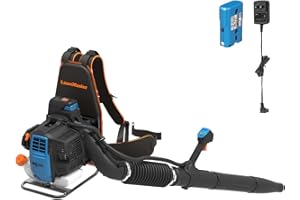 Lawnmaster NPTBL31AB Souffleur De Feuilles Thermique sans Fil,Vitesse de Soufflage 270 km/h,Volume d'air 220L/S,Moteur à Essence à 2 Temps, Alimenté par pile