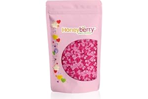 HONEYBERRY INCLUSIONS Pink & Red Hearts 200g - Premium Edible Decorating Sprinkles for Baking, Cupcake and Cake Decorations, Ice Cream, Dessert and Icing Decoration Toppers