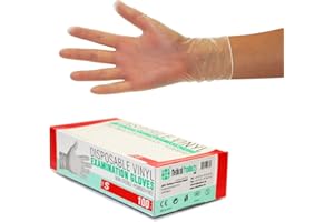 SF Medical Products GmbH Boîte de 100 pièces (S, Transparent), Gants d'examen jetables, sans poudre et latex, médicaux, articles sanitaires pour le nettoyage des cuisines, à usage unique, non stérile