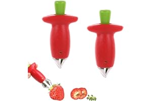 FUOXUL 2PCS Strawberry Huller Tool Multifunction Stainless Steel Strawberry Corer Remover for Fruit Vegetable Top Stem Corer Kitchen Aid Corer Gadget Ideal for Kitchen and Home Use